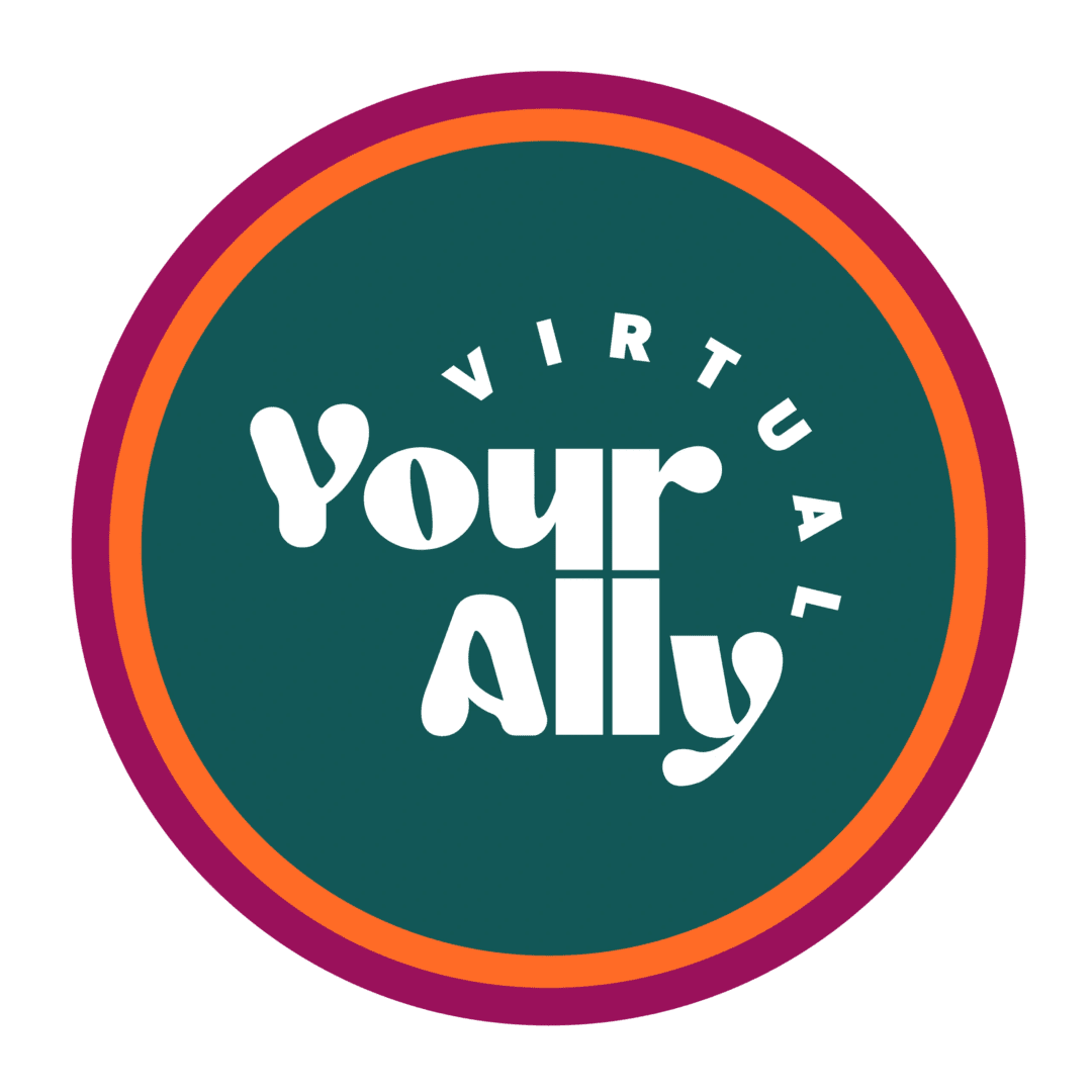 A green background with the words virtual your ally in white.